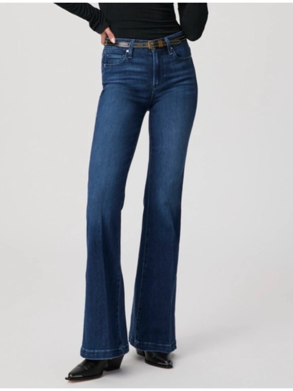 PAIGE Genevieve Flare Jeans Beaming Moon Distressed Size 28